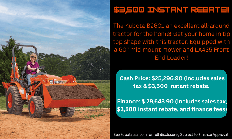 B2601HSD-1 Tractor with Deck and Front End Loader
