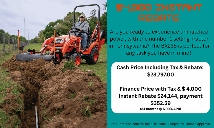 BX23S Tractor, Loader & Backhoe